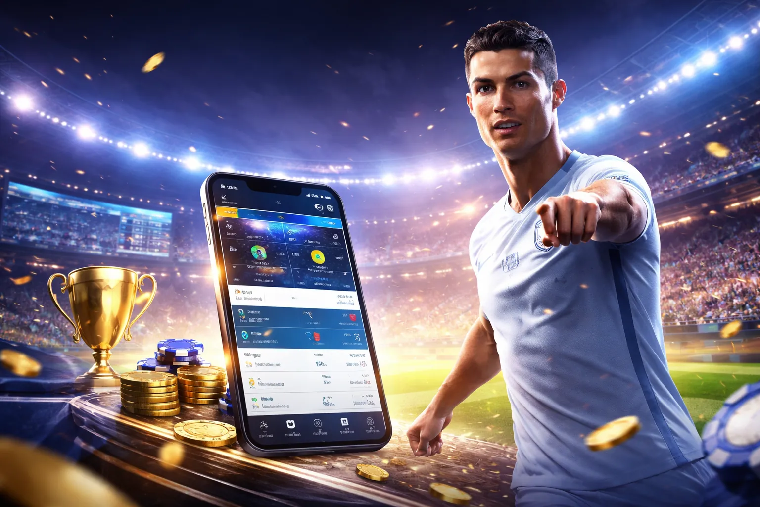 Hình ảnh nền 22Bet Bet với các trò chơi cá cược sôi động